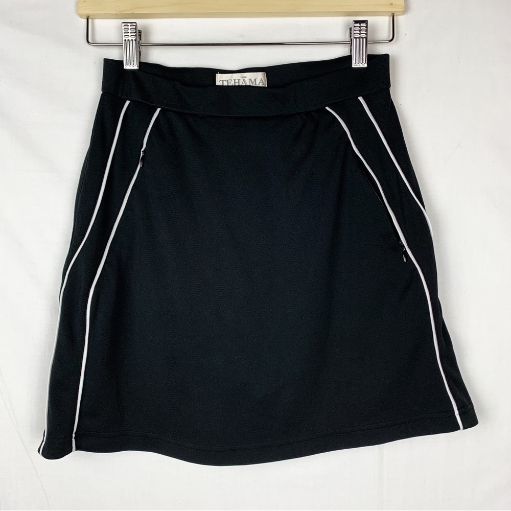 Tehama Black Skort Golf Tennis Zip Pockets size 4